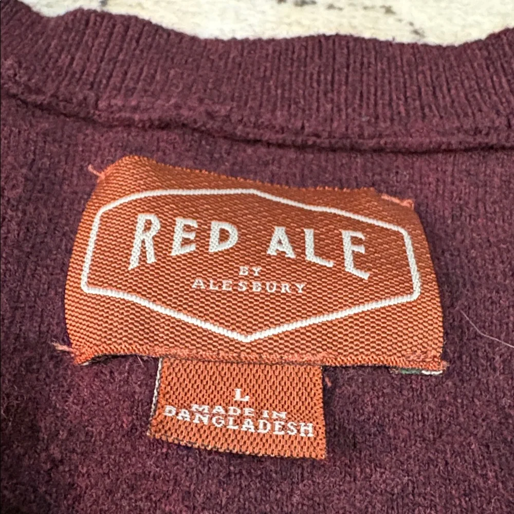 RED ALE L Red Ale by Alesbury Riverside Mens V-Neck Sweater in Wine color